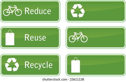 Going green buttons on white background.