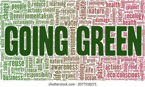 Going Green Vector Illustration Word Cloud Stock Vector (Royalty Free ...