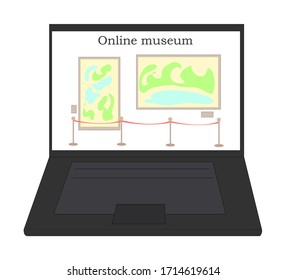 going to the museum online. viewing sights on a computer