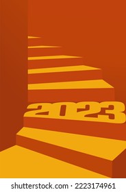 going to the next year deliver by upstairs illustration with 2023 step on it