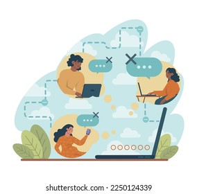 Desconectado. Problemas con la conexión a Internet y el dispositivo desconectado. Idea de desintoxicación digital. Ilustración vectorial plana