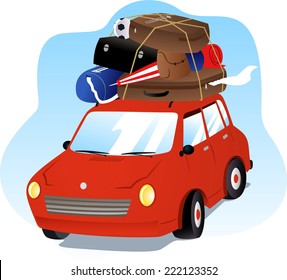 Vector Retro Car Luggage Isolated On Stock Vector (Royalty Free) 269558297