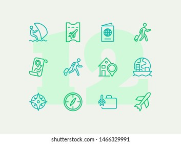 Going on vacation icon set. Travel concept. Vector illustration can be used for topics like holiday cruises and journey,