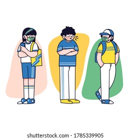 Going on Vacation Together Illustration Concept Doodle Vector Character Asset