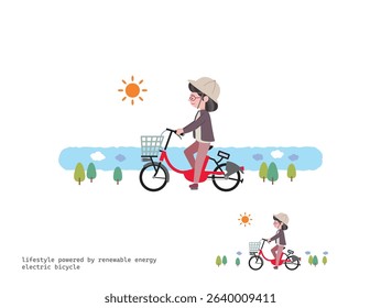 Going out on an electric bike !：During the daytime