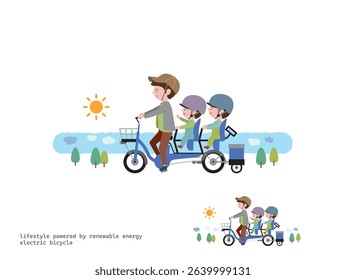 Going out as a trio on an electric bike!：During the daytime