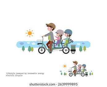 Going out as a trio on an electric bike!：During the daytime