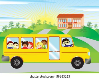 Going to school vector