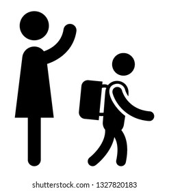 Going to school vector element, pictogram.