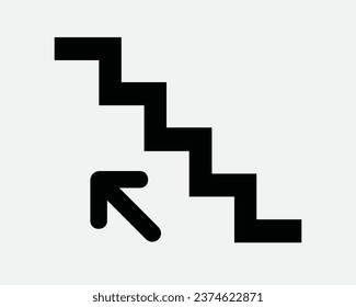 Subir escaleras Icono Icono Escalera Escalera Escalera Escalera Subir Escalera Pozo Caso Escalera Escalera Escala Escaladora Salida Forma de contorno Blanco Negro Signo de vector