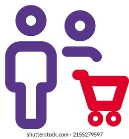 going supermarket with all family members trolley layout