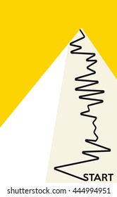 Going to the top of mountain minimal vector illustration