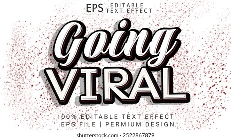 Going viral. Text effect design in eye catching color and 3D look effect