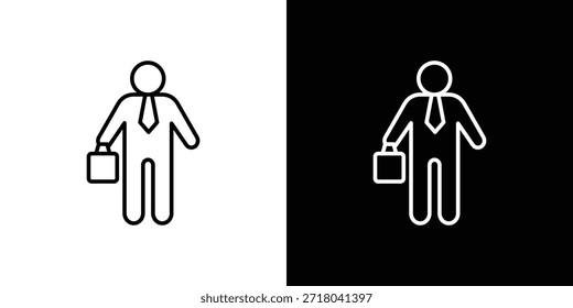Icono de ir al trabajo. Ilustración negra aislada para gráfico y Diseño web.
