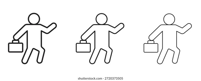 Icono de ir al trabajo. Ilustración vectorial de estilo minimalista dibujado a mano