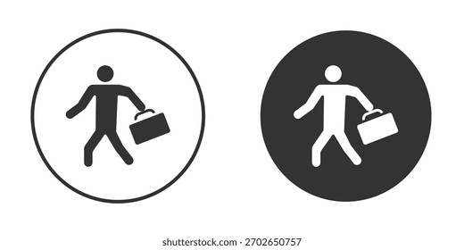 Indo para o trabalho ícone modelo de ilustração de design de logotipo. Estilo sólido