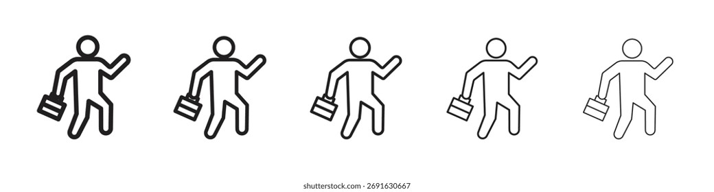 Going to work icon logo set concept stock vector illustration.
