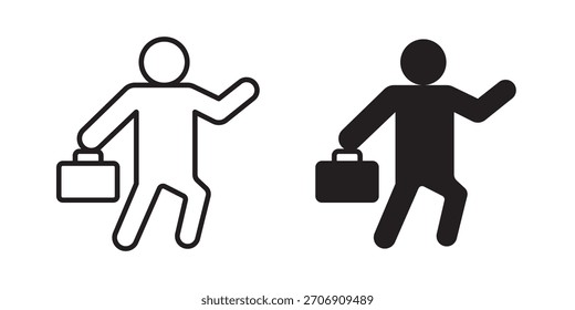 Going to work icon, outline style icon for web site or mobile app, vector graphics