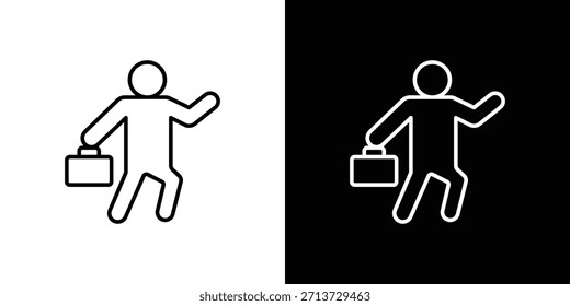 Icono de ir al trabajo, signo de Vector de contorno, Descarga de diseño de logotipo