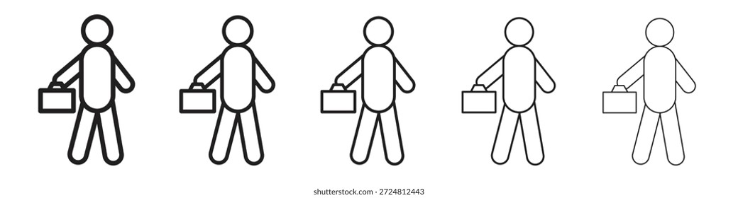 Icono de ir al trabajo. Estilo de contorno simple. Elementos gráficos.