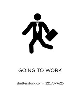 Going To Work Icon. Going To Work Symbol Design From People Collection. Simple Element Vector Illustration On White Background.