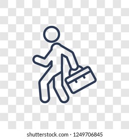Going to work icon. Trendy linear Going to work logo concept on transparent background from People collection