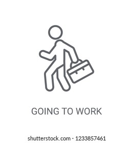 Going to work icon. Trendy Going to work logo concept on white background from People collection. Suitable for use on web apps, mobile apps and print media.