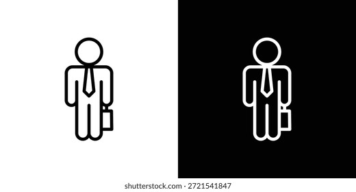 Icono de ir a trabajar en estilo lineal delgado de trazo de moda.