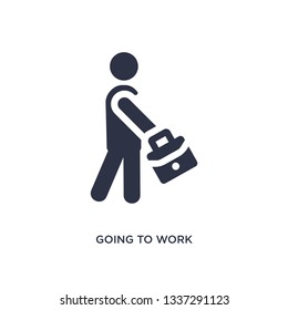 going to work isolated icon. Simple element illustration from behavior concept. going to work editable logo symbol design on white background. Can be use for web and mobile.