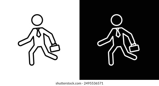 Going to work line icon vector illustration set.