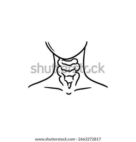 Goiter with Enlarged Neck for Thyroid Disease Illustration