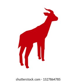 Goitered gazelle animal character. Vector isolated cartoon African wild black-tailed gazelle species with long horns. Zoo, zoology or hunting open season and Safari theme