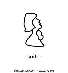 Goitre icon. Trendy modern flat linear vector Goitre icon on white background from thin line Diseases collection, editable outline stroke vector illustration