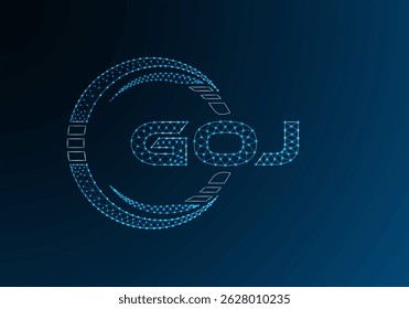 GOJ low poly letter logo vector design. GOJ lower poly logo design. Low poly logo.