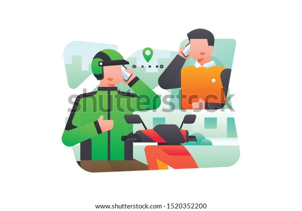 gojek driver on phone customer asking stock vector royalty free 1520352200 https www shutterstock com image vector gojek driver on phone customer asking 1520352200