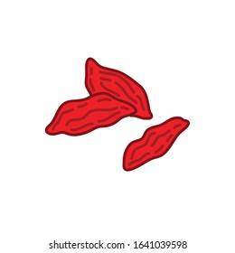 goji berries doodle icon, vector illustration