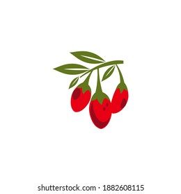 Goji berries logo. Isolated goji berries on white background