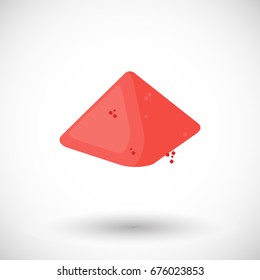 Goji berries powder vector flat icon, Flat design of superfood, wolfberry or healthy eating object with round shadow isolated on the white background, cute vector illustration with reflections