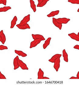 goji berries seamless doodle pattern, vector illustration