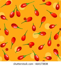Goji berries. Seamless pattern of goji berries.