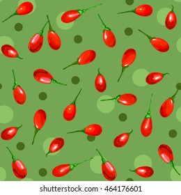 Goji berries. Seamless pattern of goji berries.