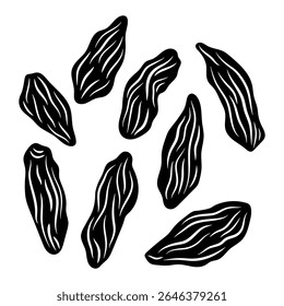 Goji berries silhouette stencil templates vector images for packaging designs food blogs