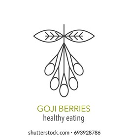 Goji berries. Vector line icon. Healthy eating. Vector illustration.