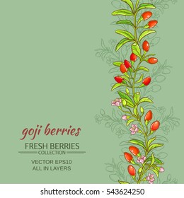 goji berries vector pattern on color background