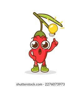 goji berry character cartoon getting the idea , cute style design