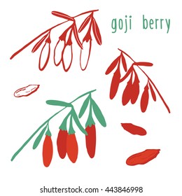 goji berry graphic vector set