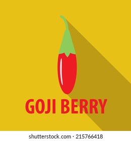 goji berry icon in flat design with long shadows