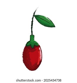 Goji berry vector icon on white background. 