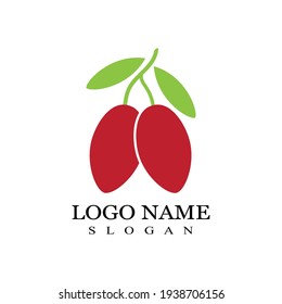 Diseño de la plantilla de ilustración de vectores de berry de Goji