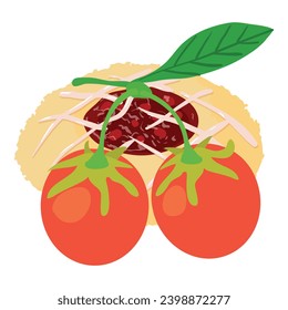 Goji dessert icon isometric vector. Fresh ripe red goji berry and fruit cookie. Dessert, breakfast, food concept